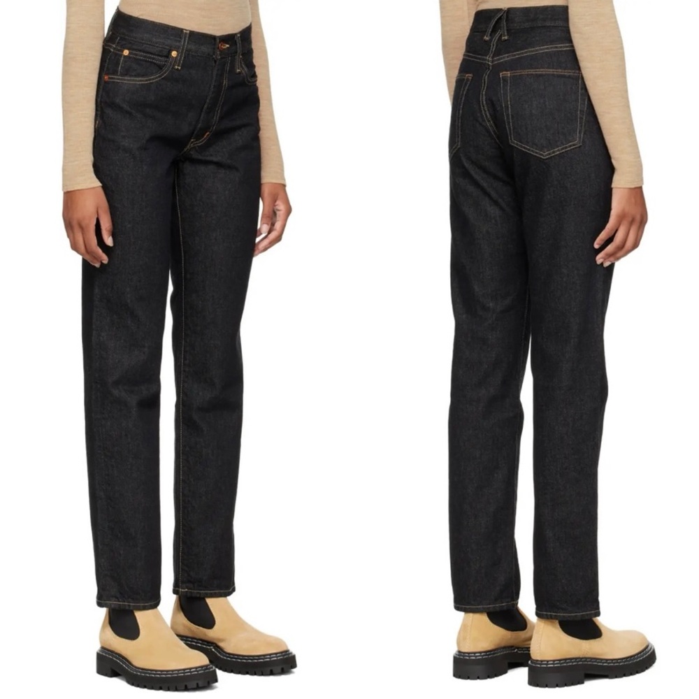SLVRLAKE Stella High Rise Non Stretch Jeans 25 Dark Wash | Luxury  Straight Leg